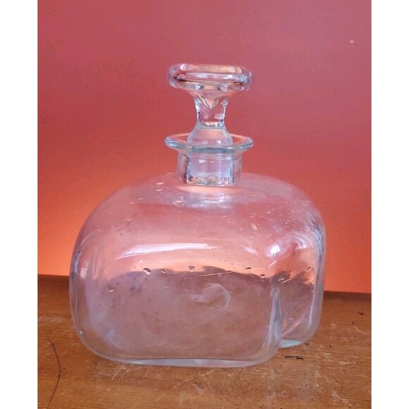 Blenko Williamsburg Custom Glass Bottle Hand-blown Ship's Decanter With Stopper - Picture 2 of 14